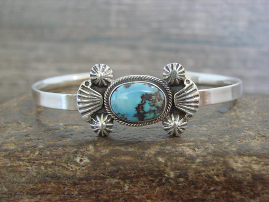 Native American Sterling Silver & Turquoise Bracelet by Francisco