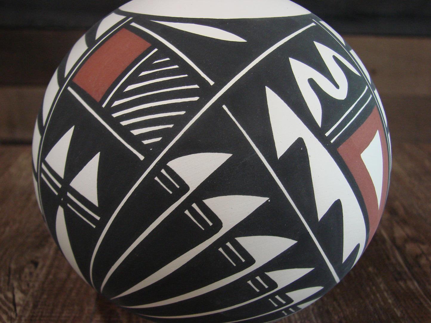Native American Acoma Fine Line Hand Painted Pottery by Victorino