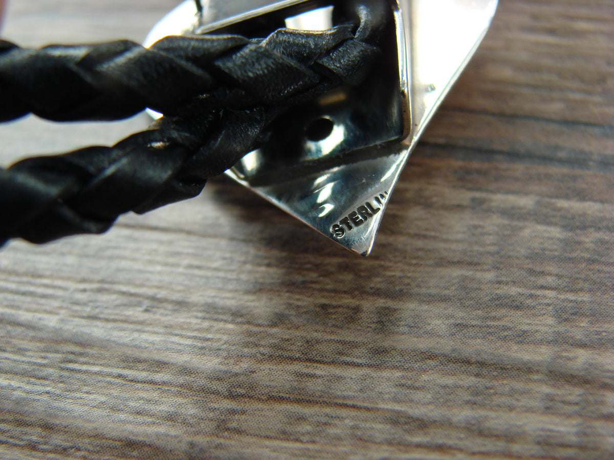 Native American Sterling Silver & Turquoise Heart Bolo Tie by Skeets