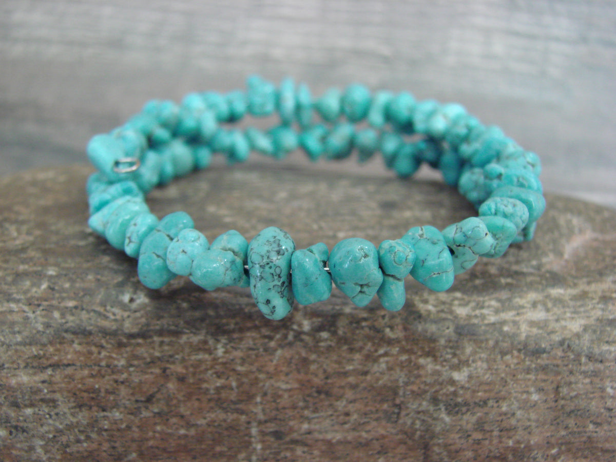 Native American Turquoise Nugget Adjustable Bracelet by Yazzie