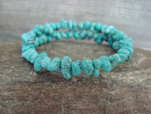 Native American Turquoise Nugget Adjustable Bracelet by Yazzie