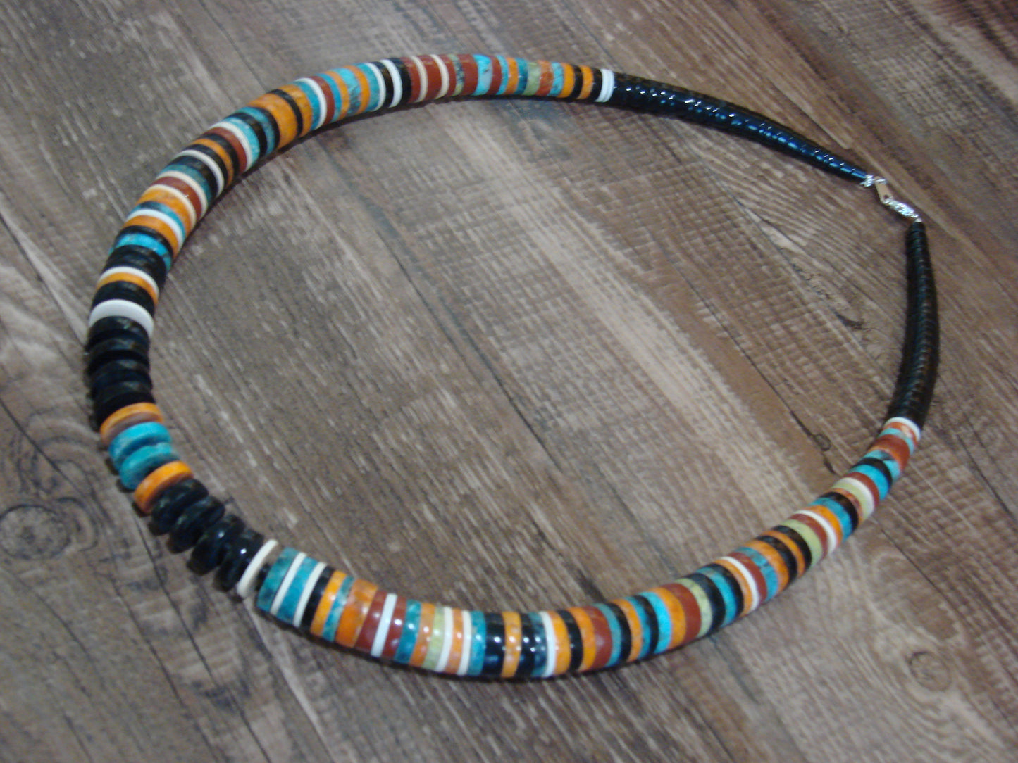 Native American Multi Stone 22" Heishi Necklace by Calabaza