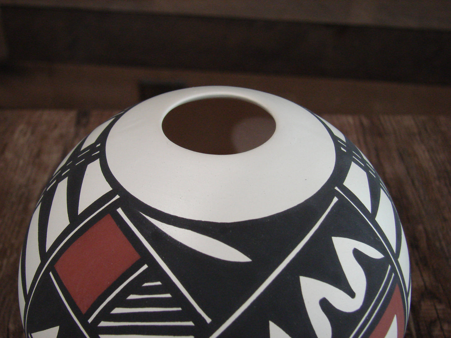 Native American Acoma Fine Line Hand Painted Pottery by Victorino