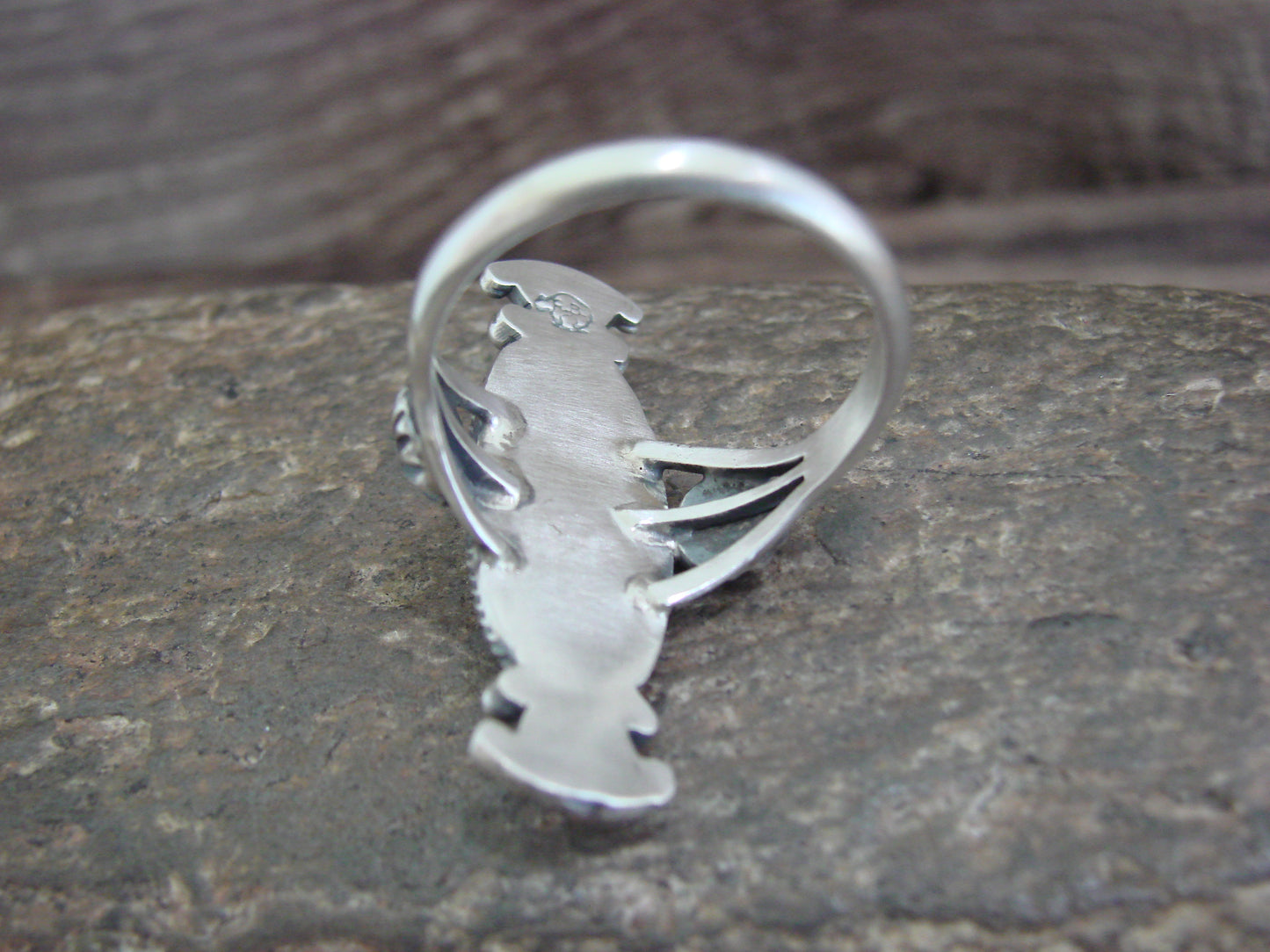 Native American Sterling Silver & Turquoise Ring by Benally - Size 11