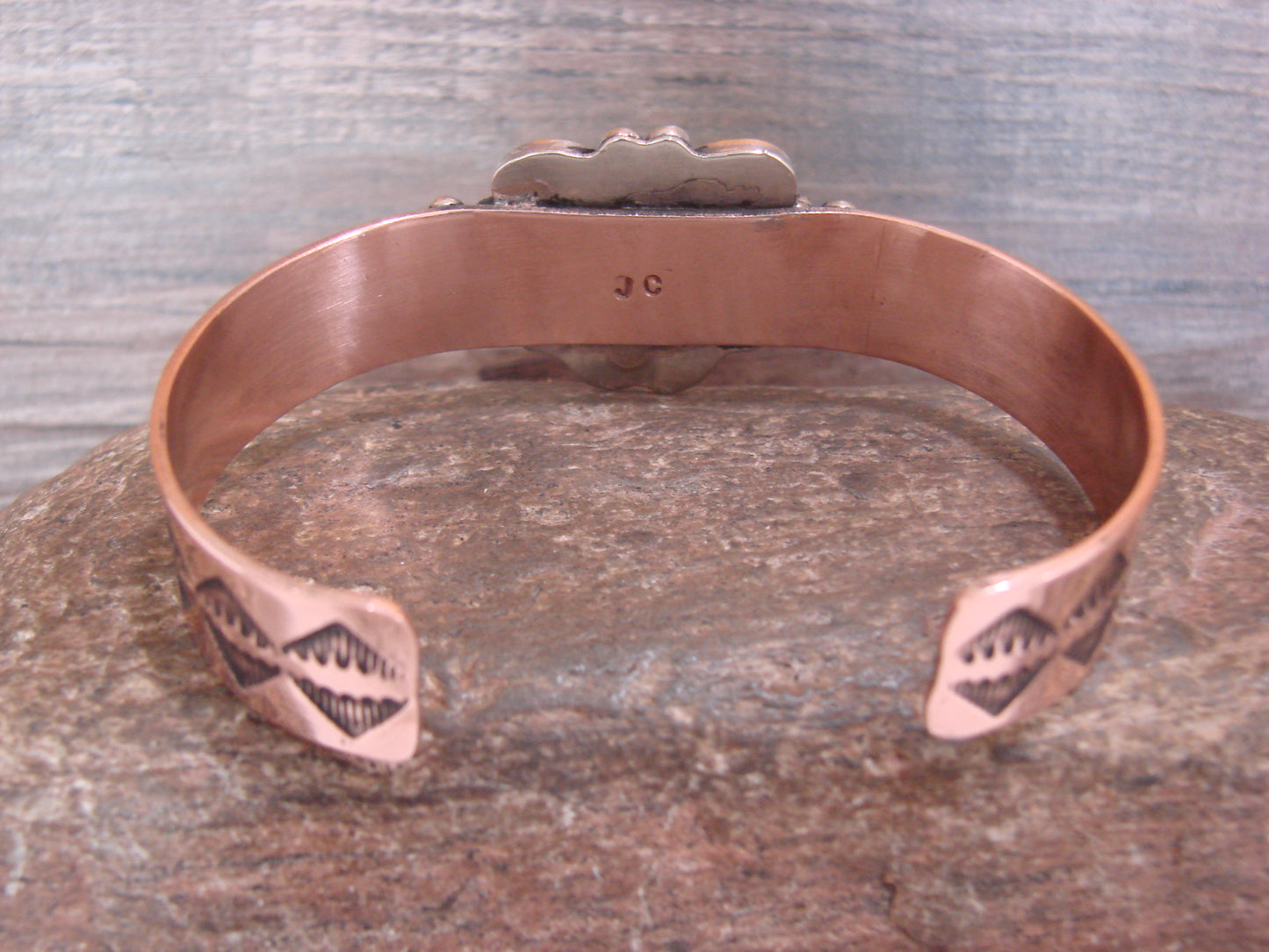 Native American Copper & Turquoise Bracelet by Cleveland