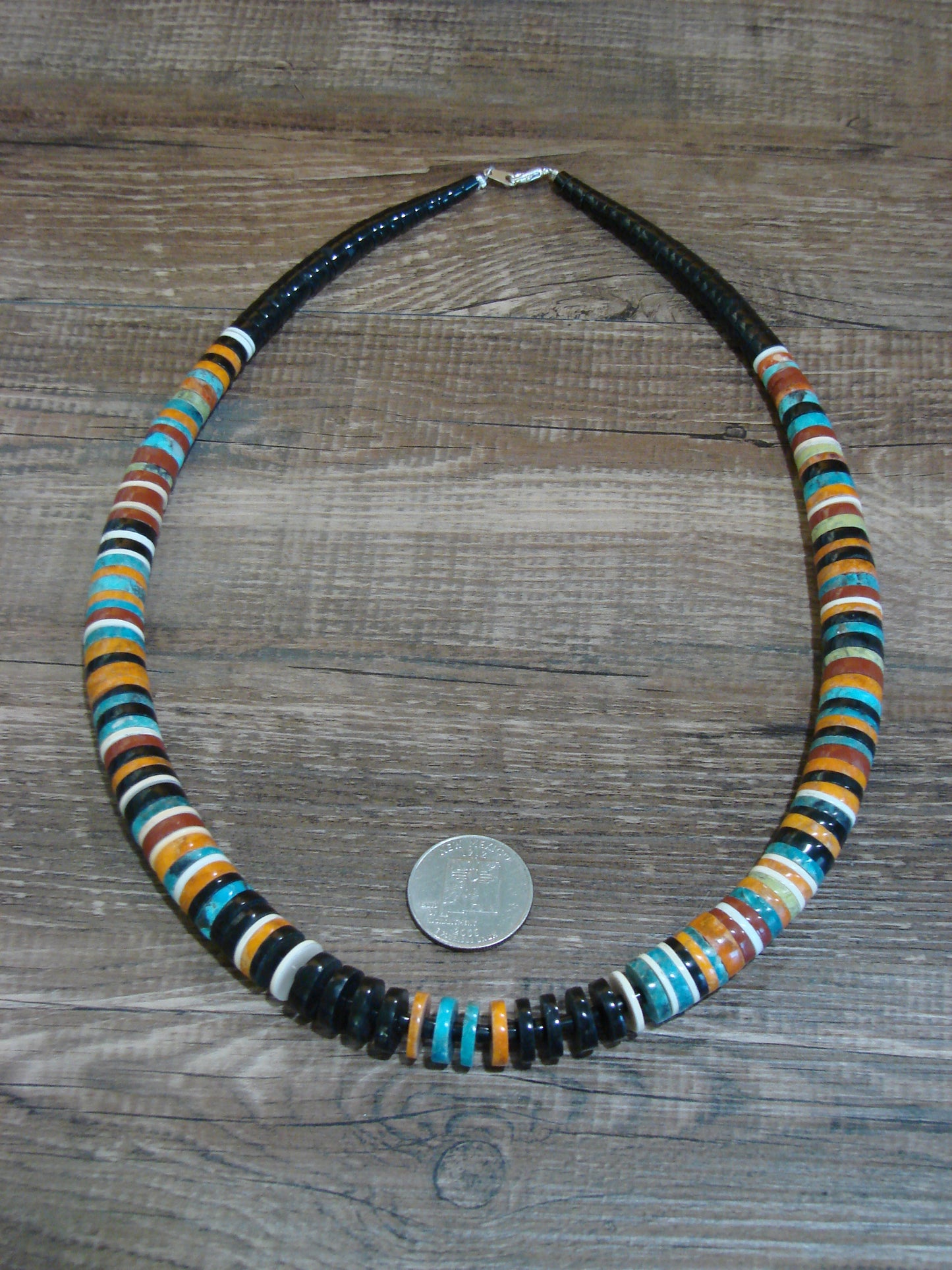 Native American Multi Stone 22" Heishi Necklace by Calabaza