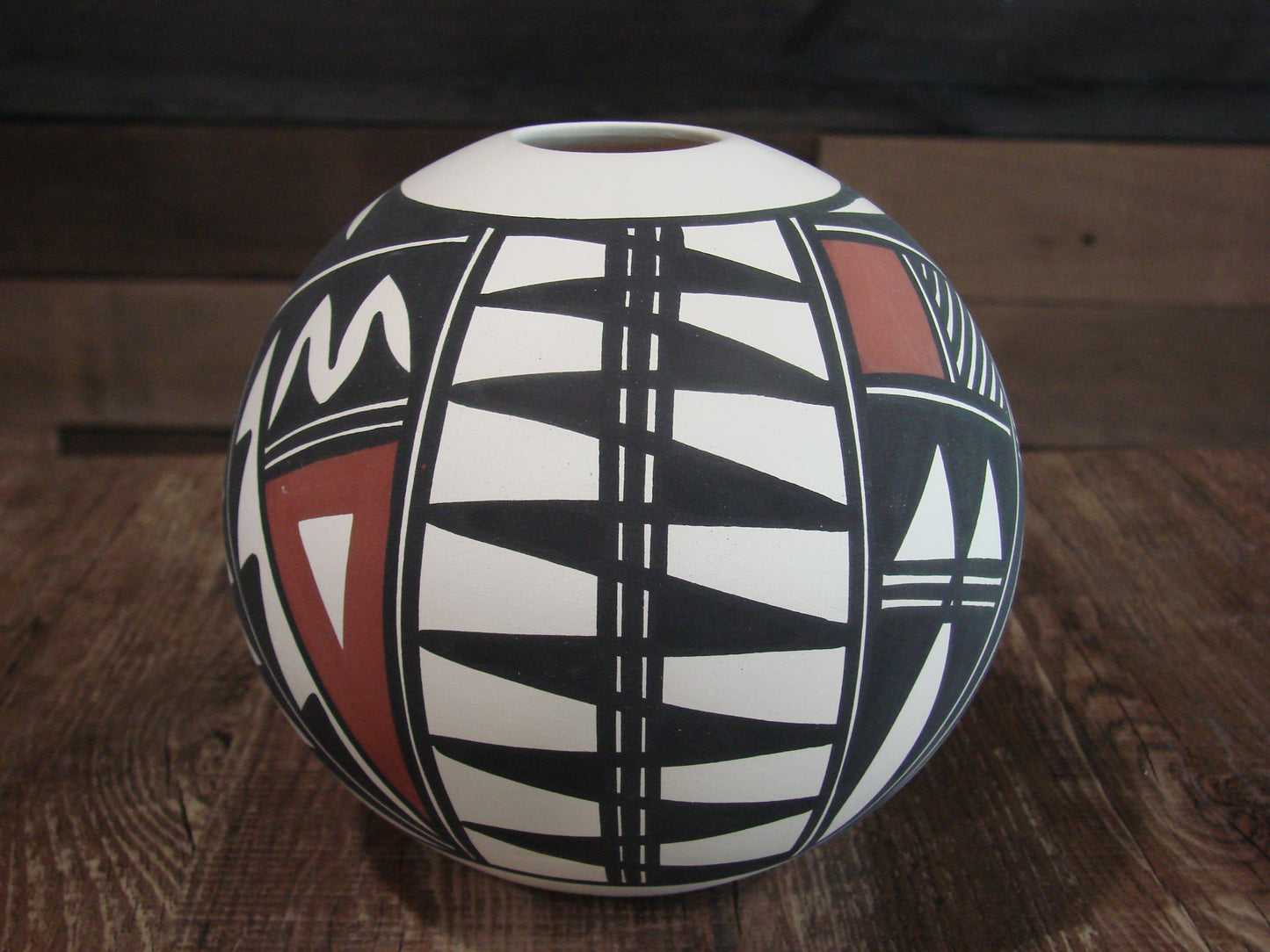 Native American Acoma Fine Line Hand Painted Pottery by Victorino