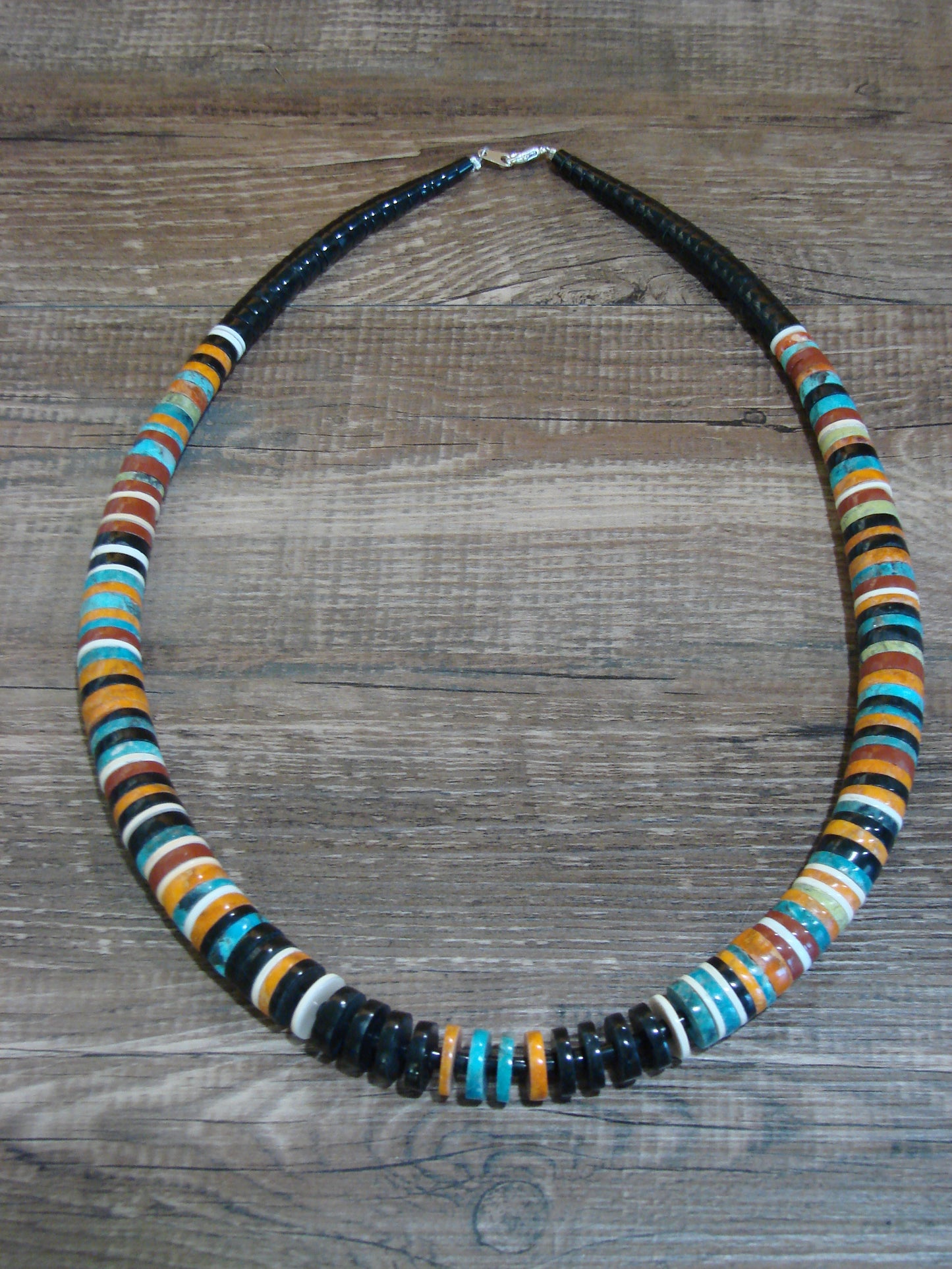 Native American Multi Stone 22" Heishi Necklace by Calabaza