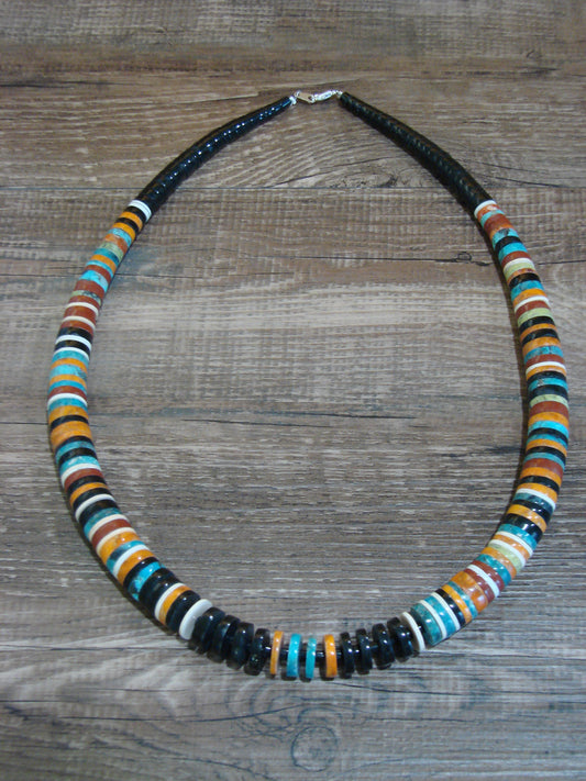 Native American Multi Stone 22" Heishi Necklace by Calabaza