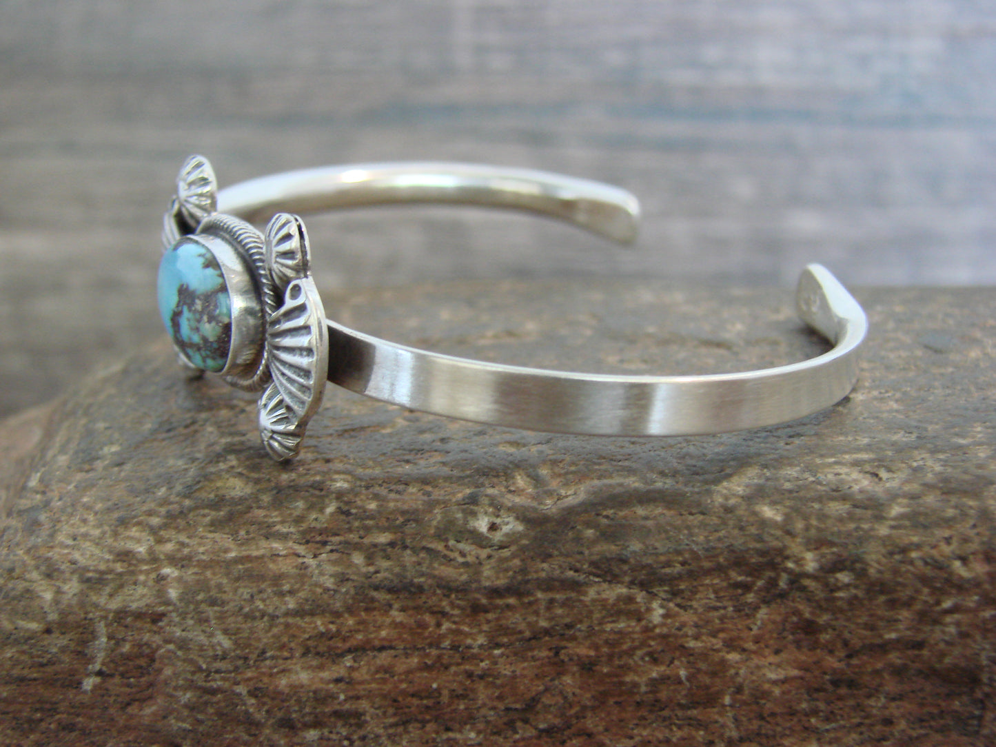 Native American Sterling Silver & Turquoise Bracelet by Francisco