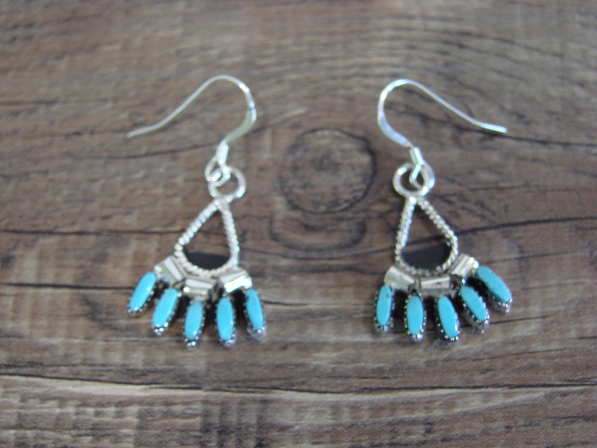 Native American 18" Sterling Silver & Turquoise Cluster Necklace Set by Hustito
