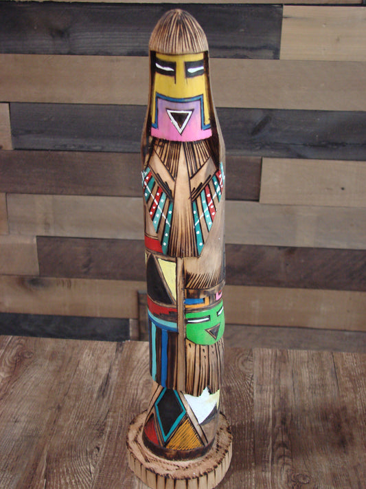 Native American Long Hair Shalako Kachina Signed JT
