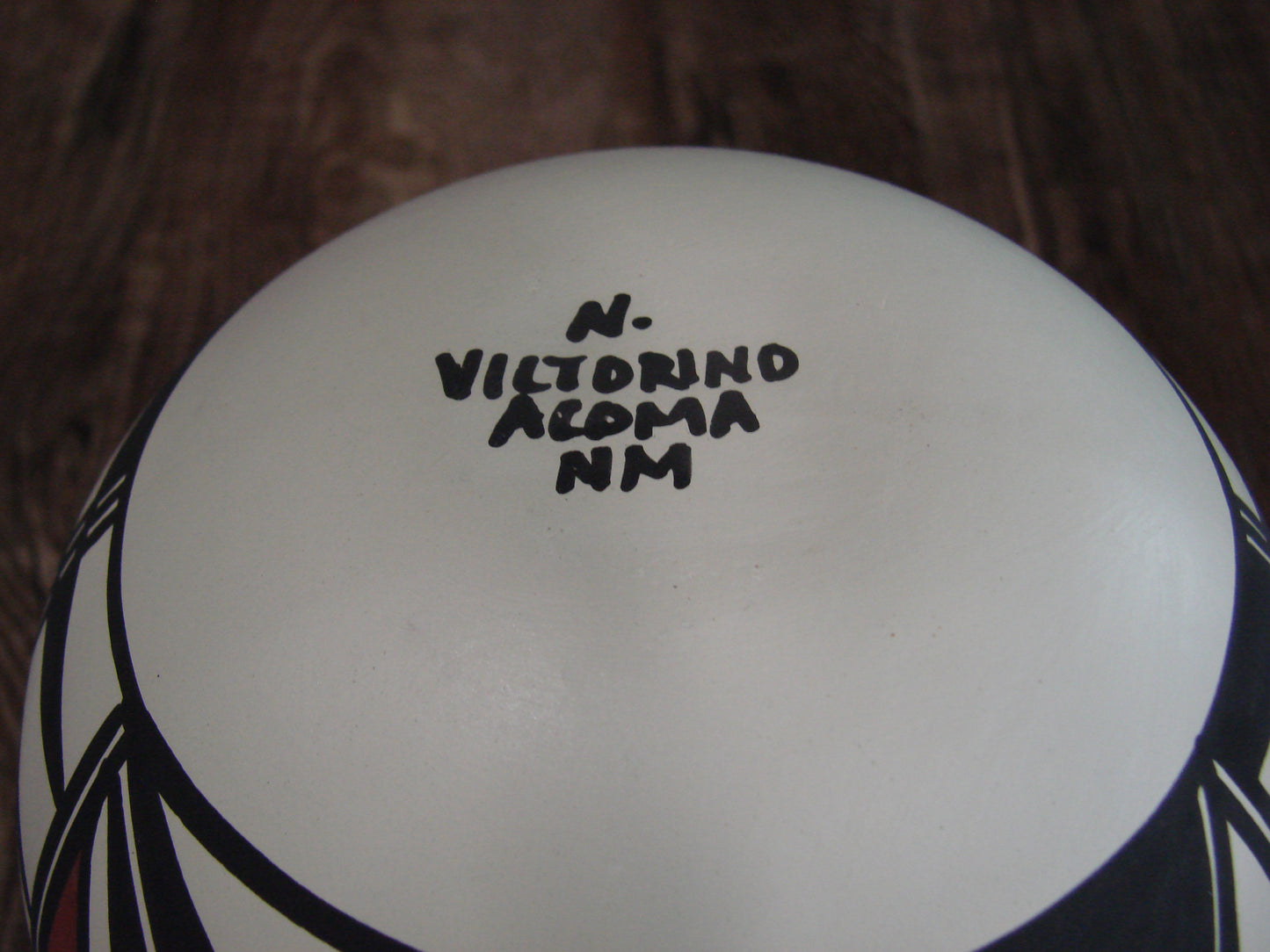 Native American Acoma Fine Line Hand Painted Pottery by Victorino