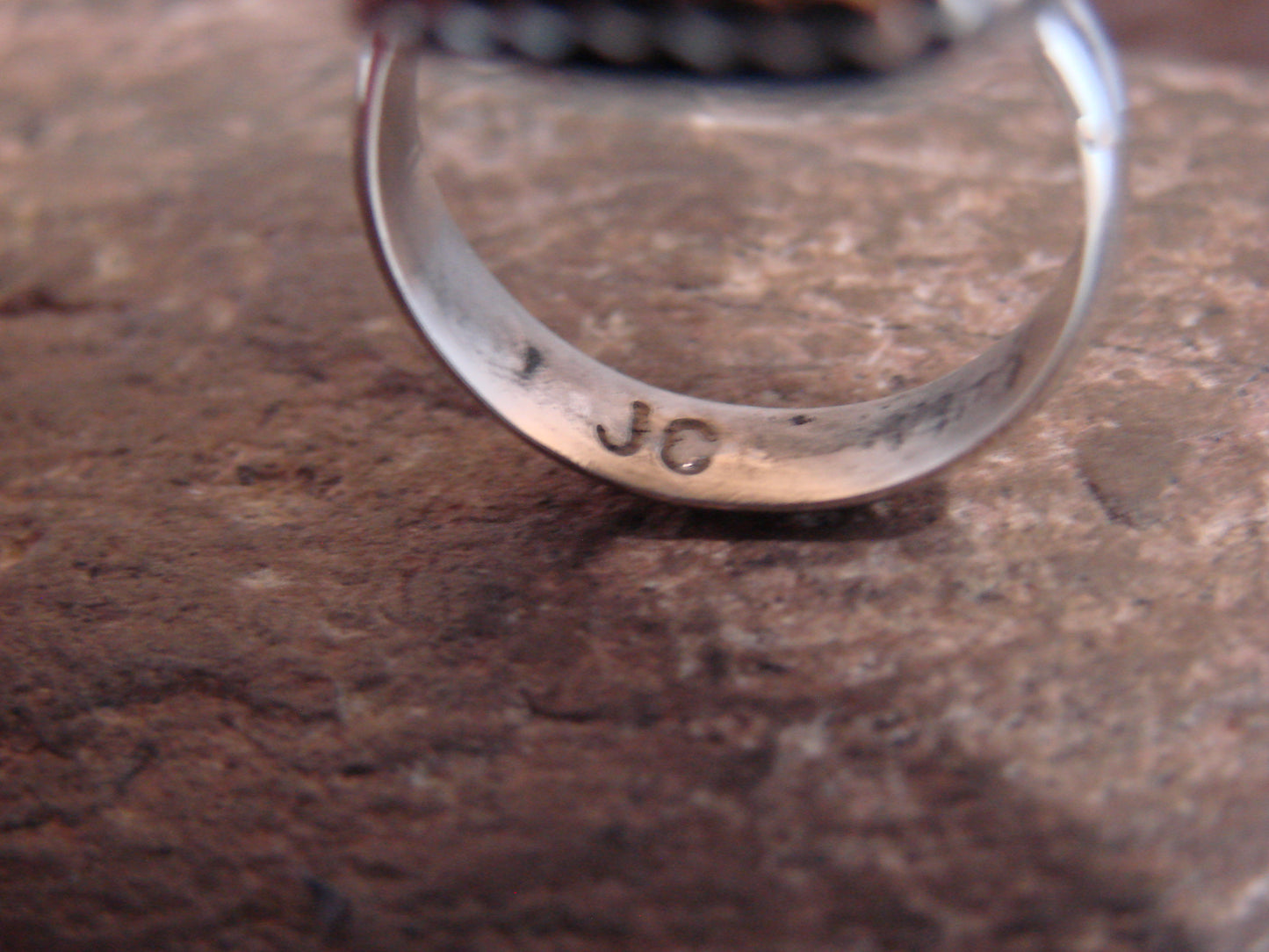 Native American Nickel Silver & Turquoise Ring Size 7 - Cleveland