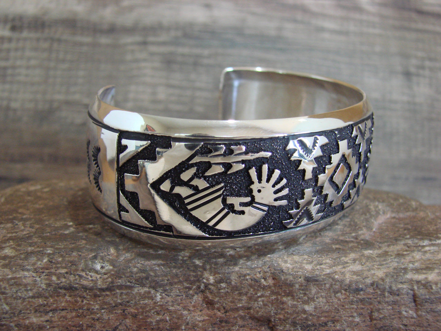 Native American 1" Sterling Silver Kokopelli Bracelet by Singer
