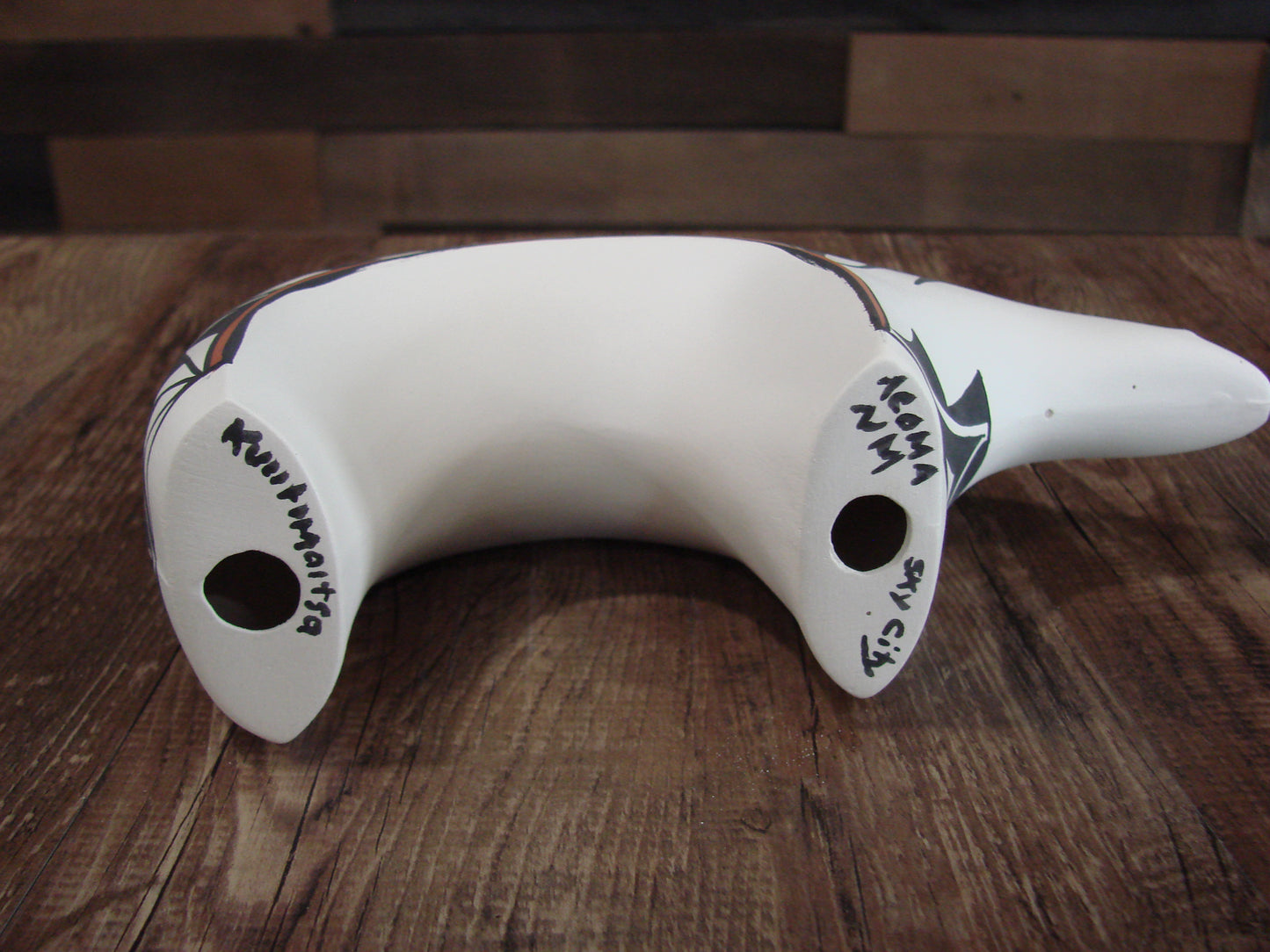 Native American Hand Painted Acoma Bear Pottery by Kuutimaitsa