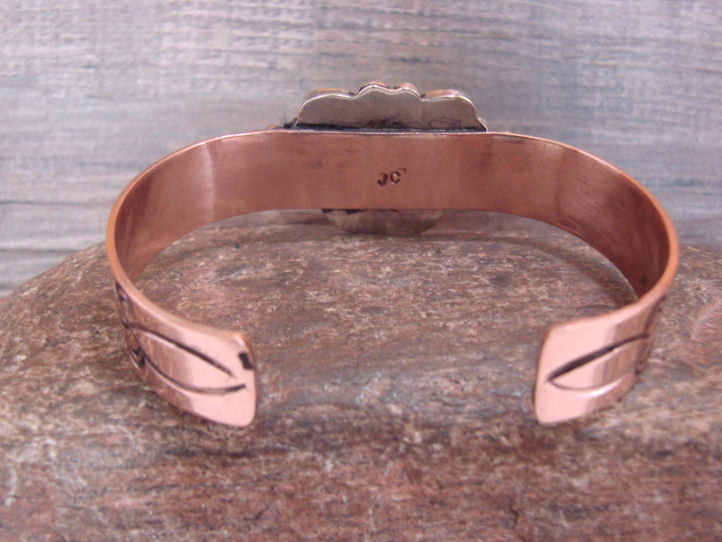 Native American Copper & Turquoise Bracelet by Cleveland