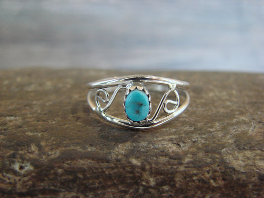 Native American Sterling Silver & Turquoise Ring Size 8.5 by Lincoln