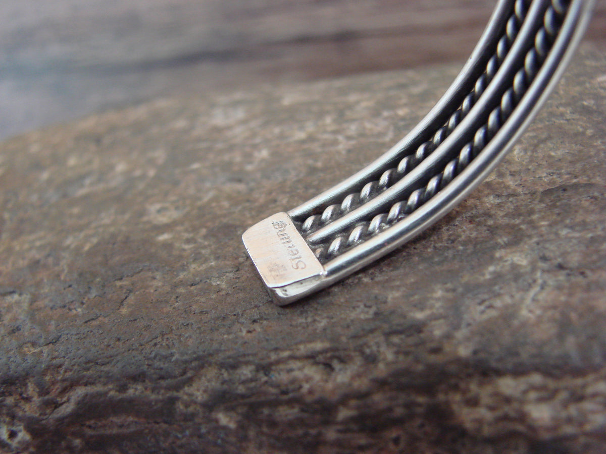 Native American Twisted Sterling Silver Bracelet Cuff by Tahe