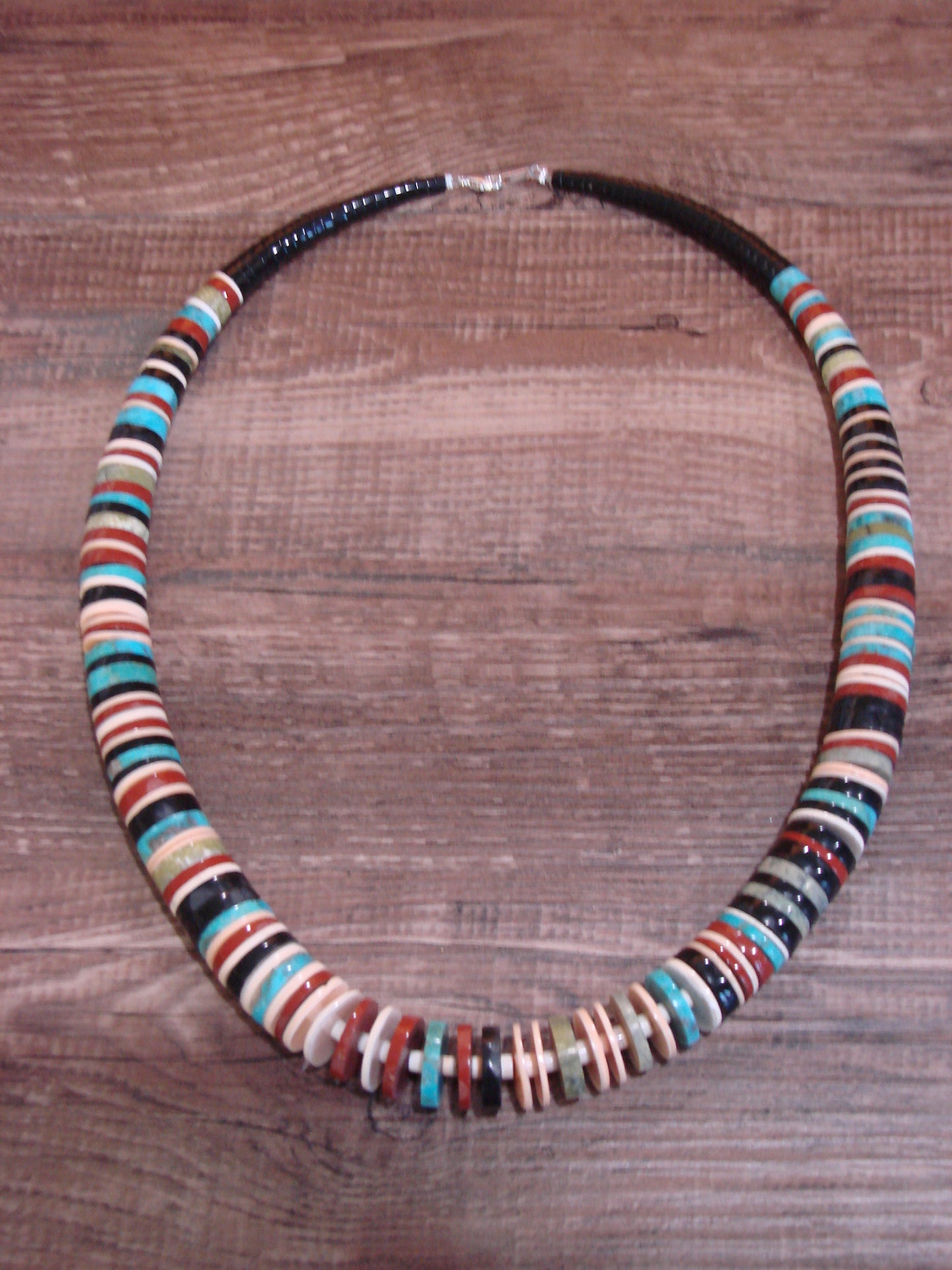 Native American Multi Stone 22" Heishi Necklace by Calabaza