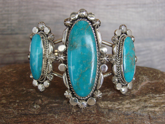 Native American Sterling Silver & Turquoise Bracelet by Yazzie