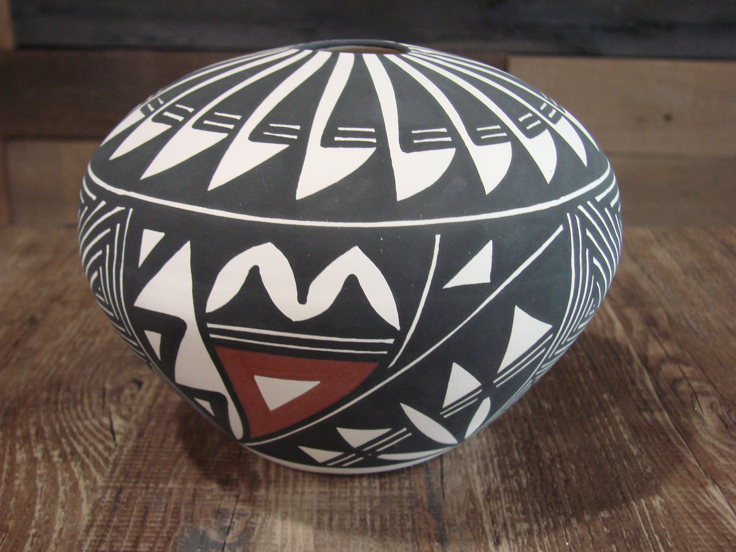 Native American Acoma Fine Line Hand Painted Pottery by Victorino