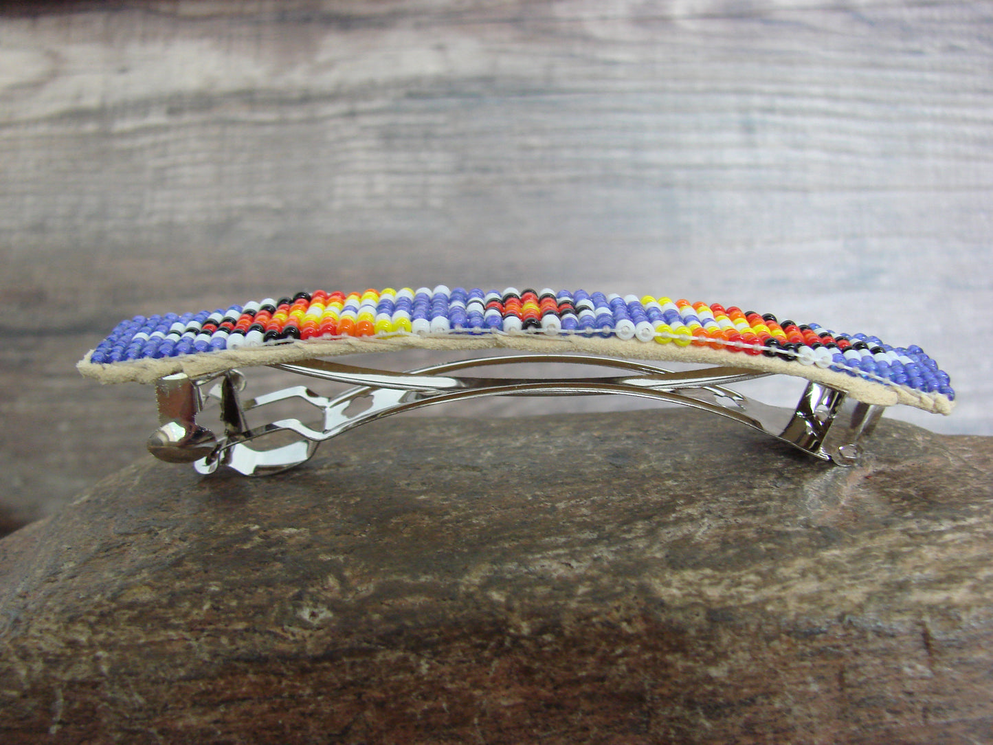 Native American Hand Beaded Hair Barrette by Cleveland