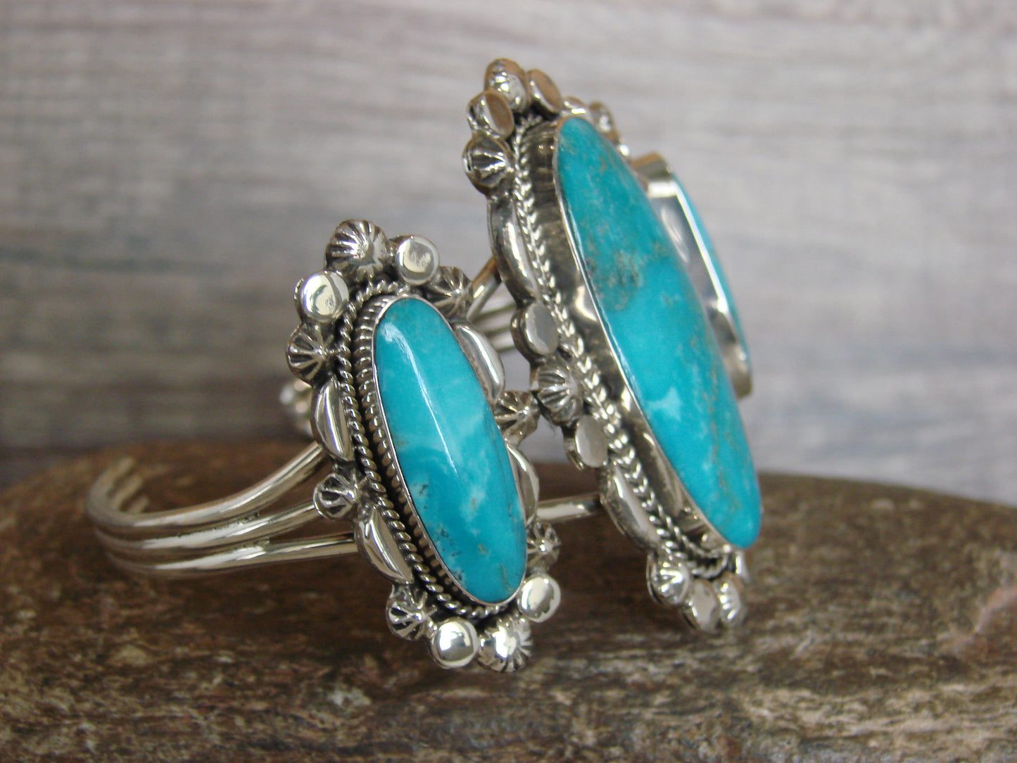 Native American Sterling Silver & Turquoise Bracelet by Yazzie