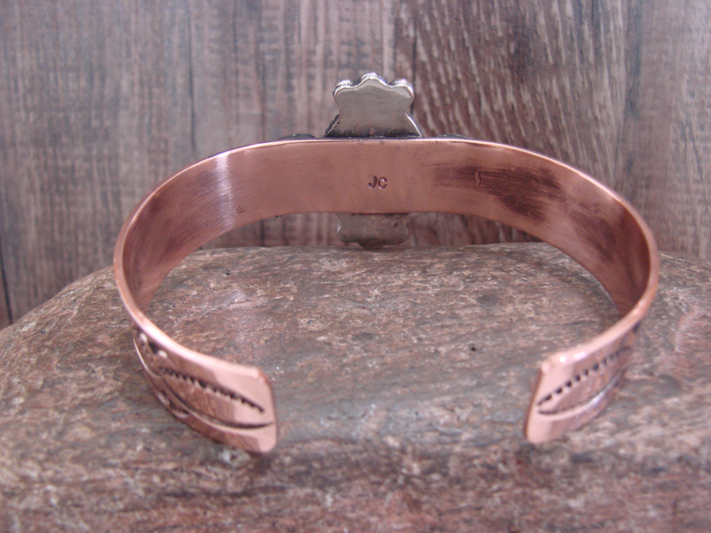 Native American Copper & Turquoise Bracelet by Cleveland