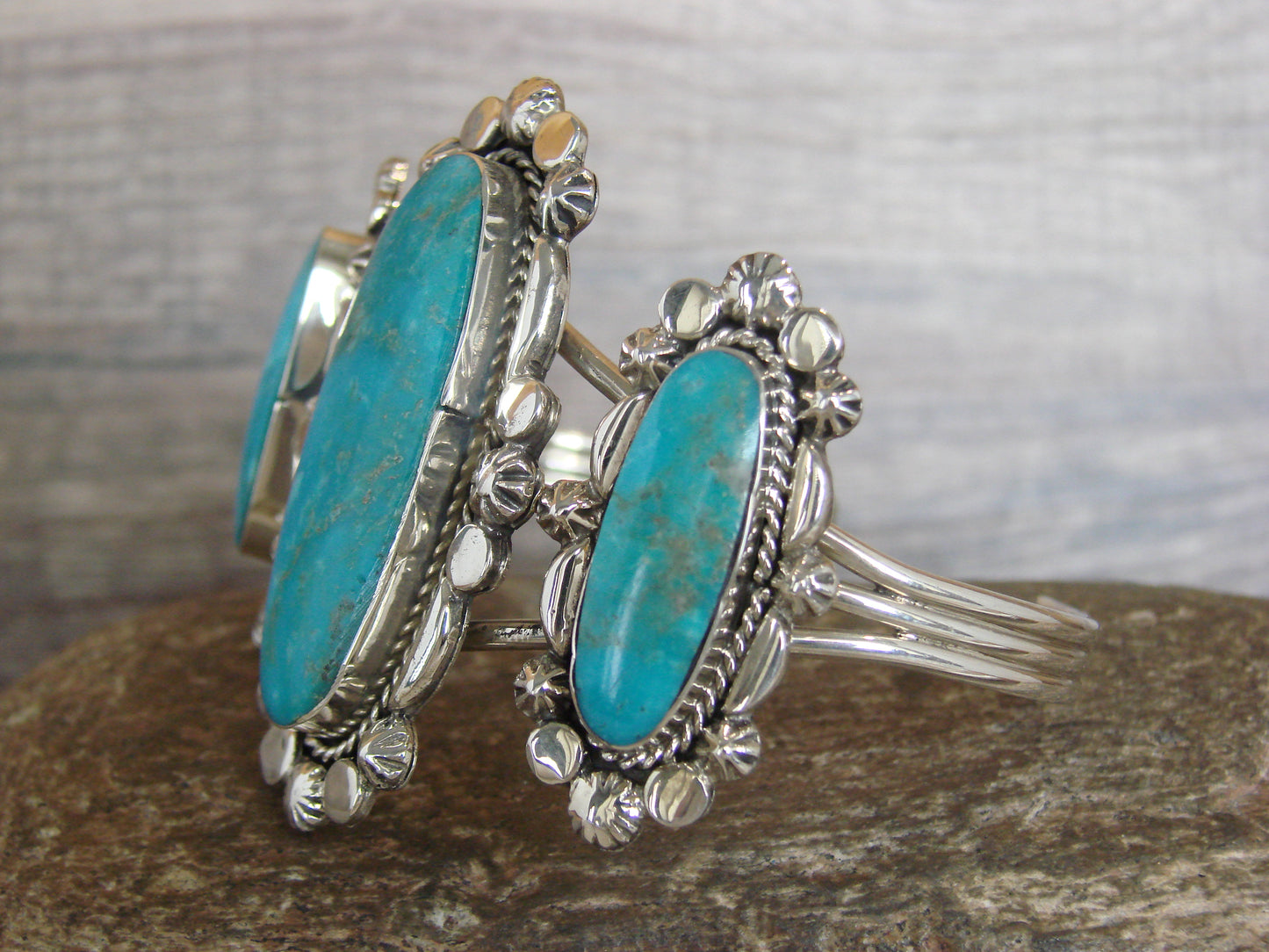 Native American Sterling Silver & Turquoise Bracelet by Yazzie