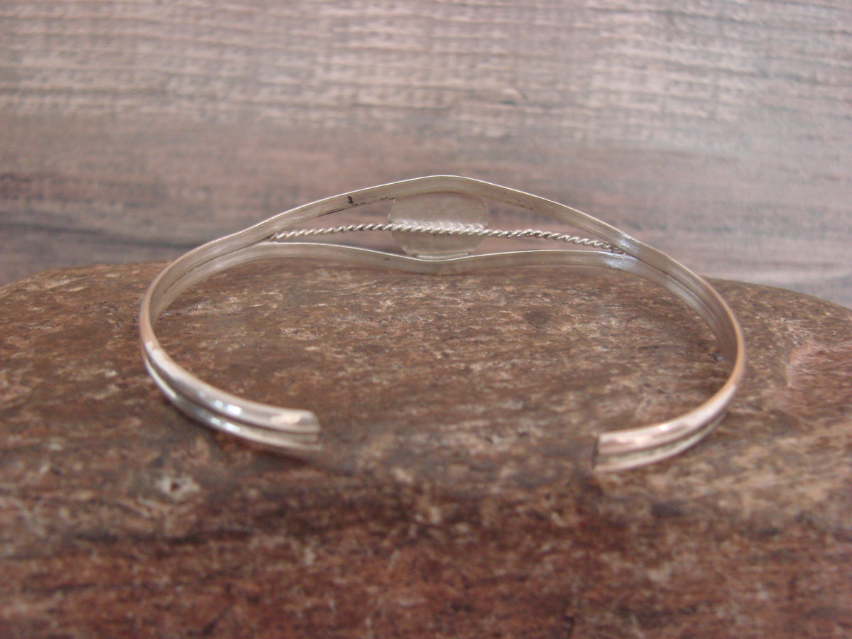 Native American Sterling Silver & Spiny Oyster Bracelet by White
