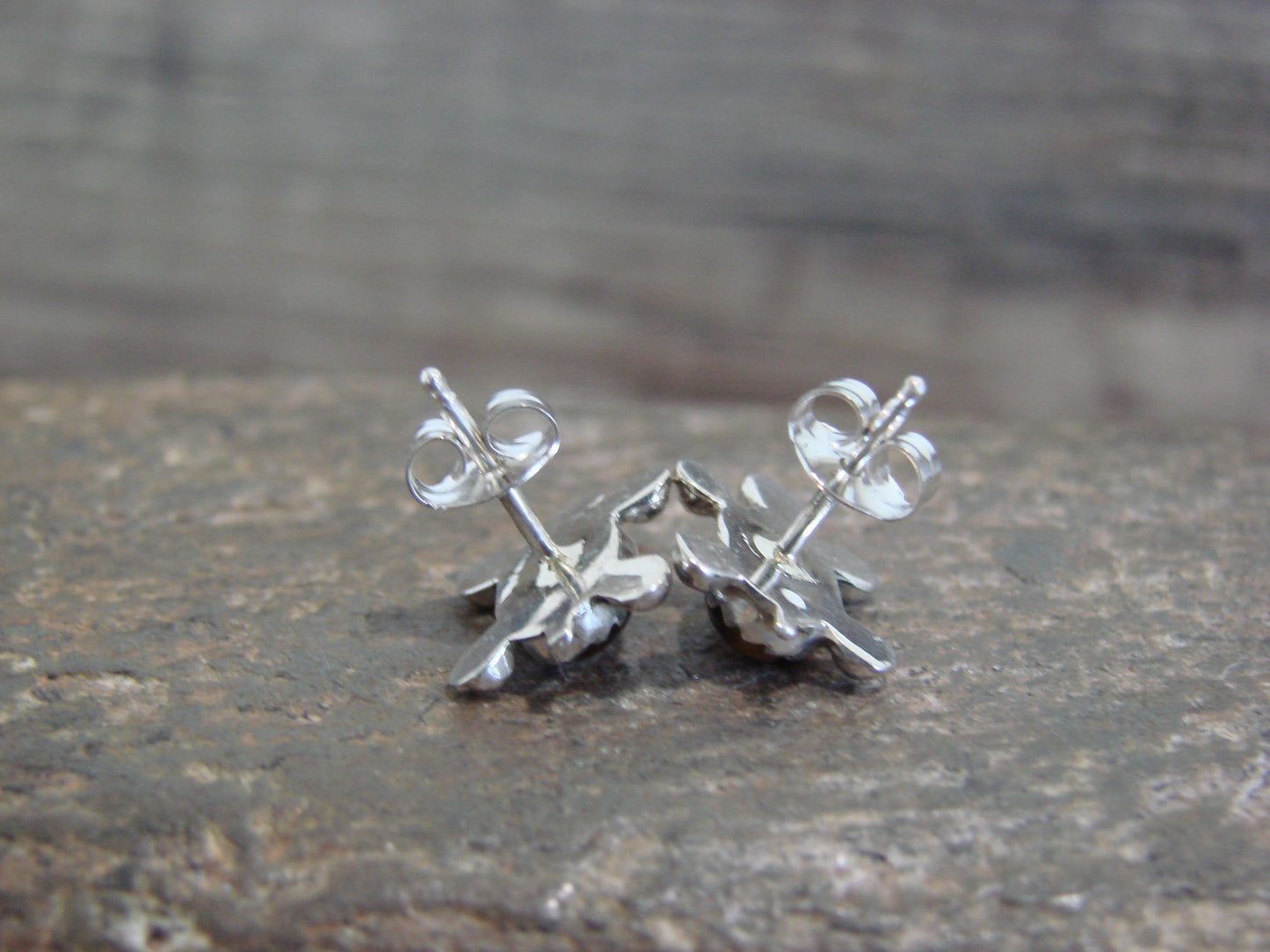 Native American Sterling Silver Tiger Eye Turtle Post Earrings by Kinsel