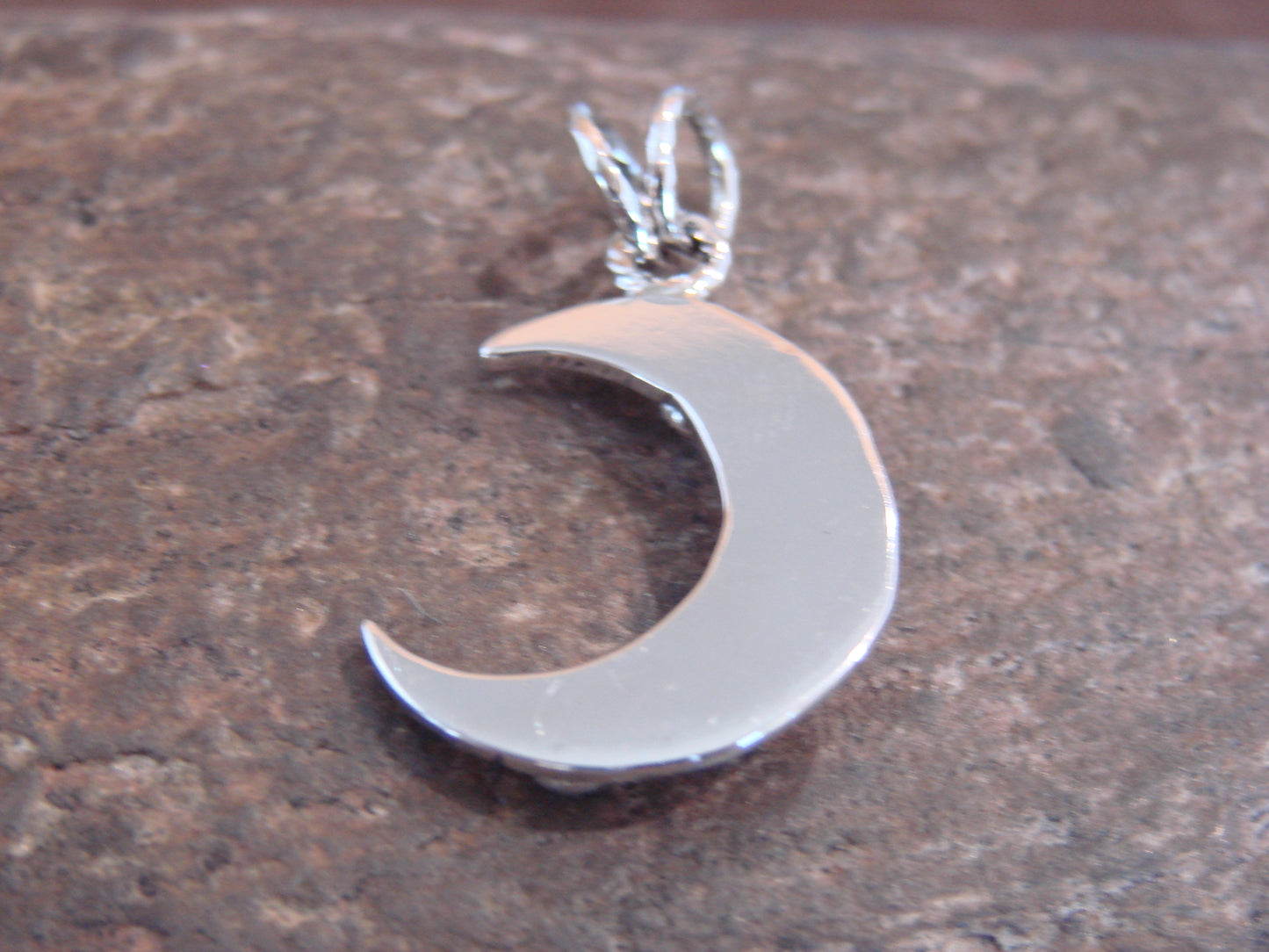 Native American Sterling Silver Turquoise Moon Pendant - Belin