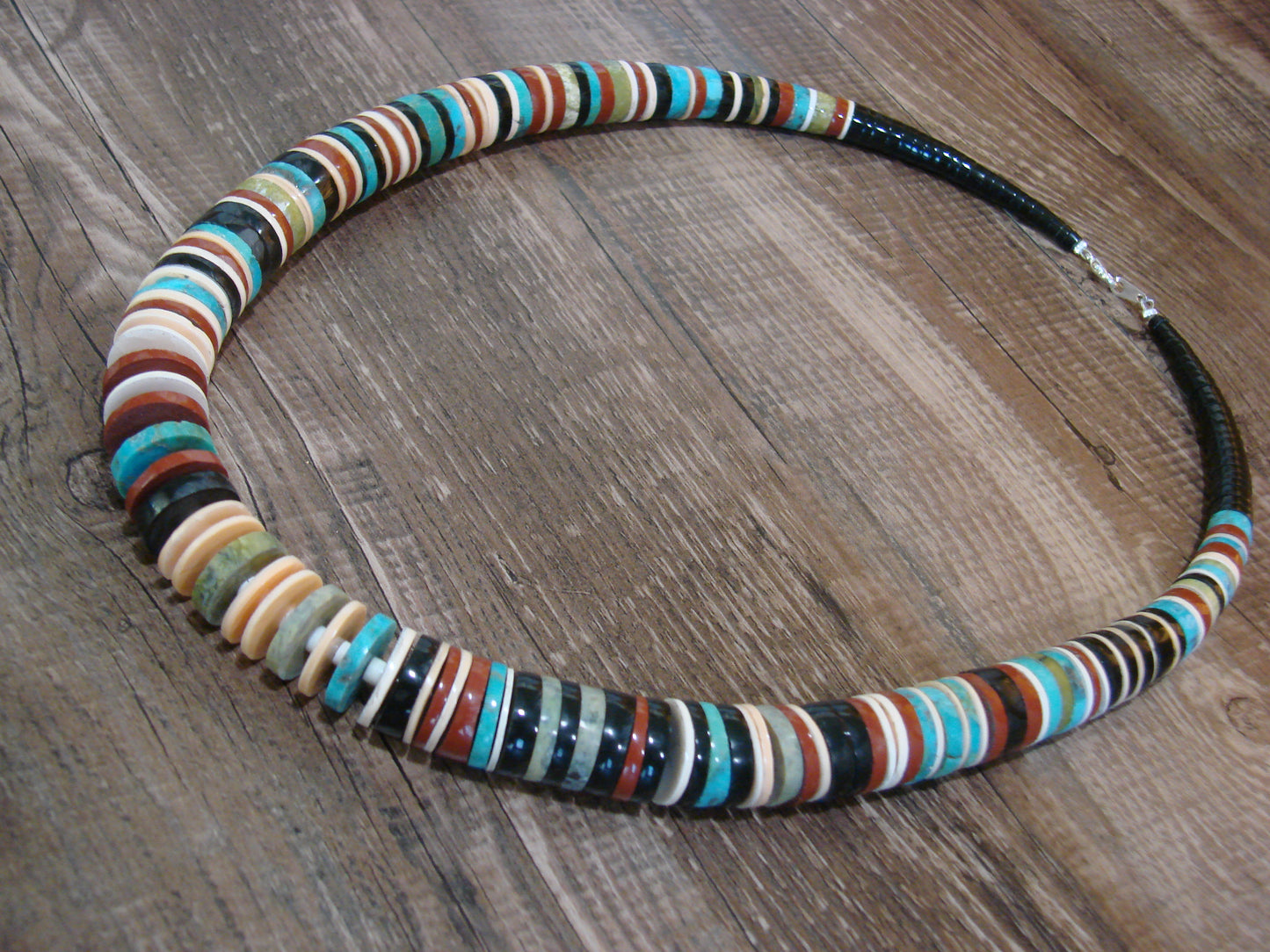 Native American Multi Stone 22" Heishi Necklace by Calabaza