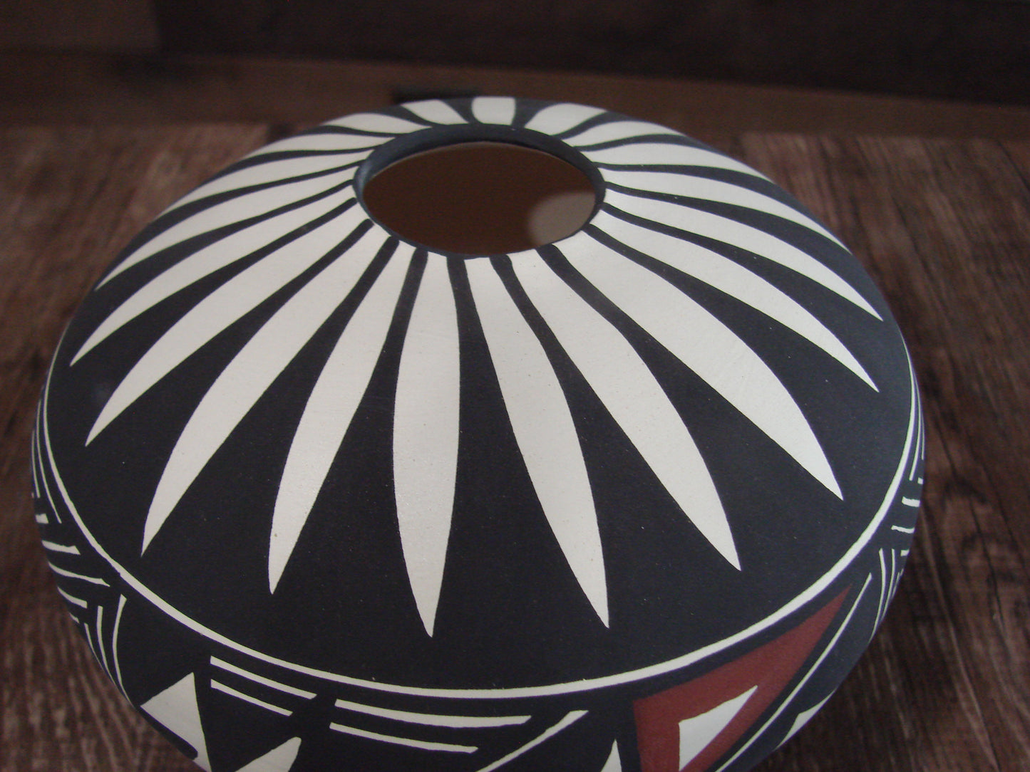 Native American Acoma Fine Line Hand Painted Pottery by Victorino