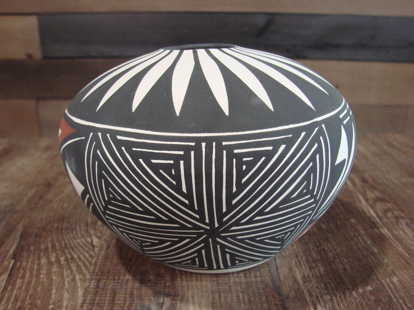 Native American Acoma Fine Line Hand Painted Pottery by Victorino