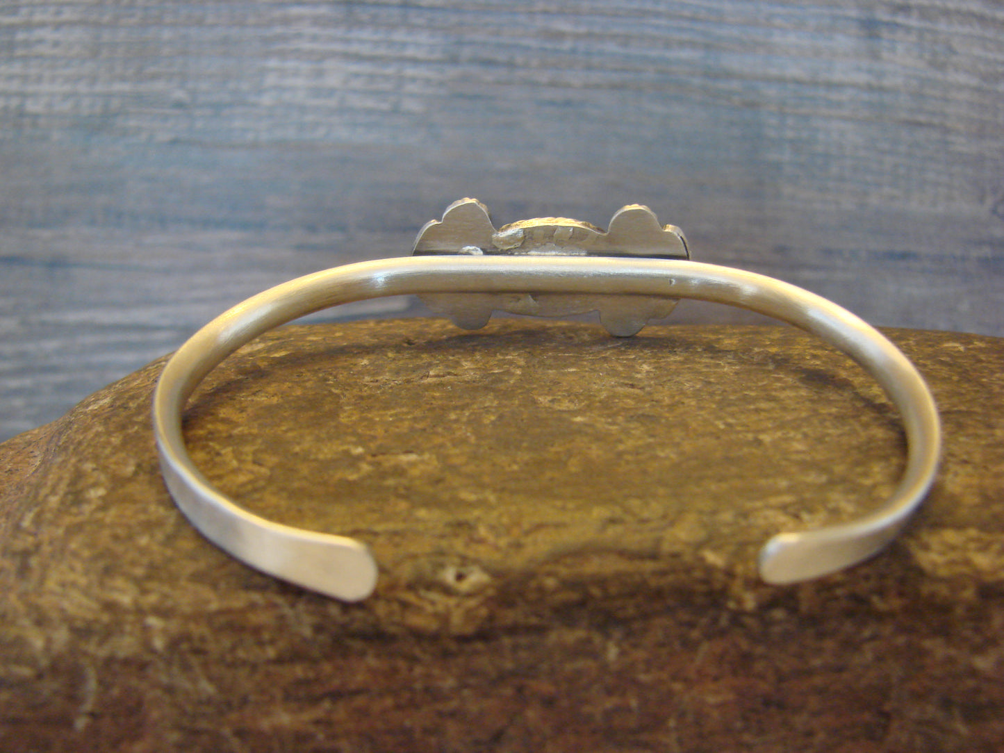 Small Native American Sterling Silver & Sonoran Turquoise Bracelet
