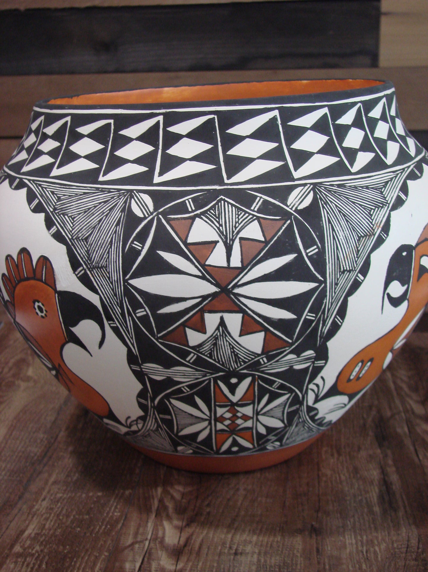 Native American Acoma Fine Line Hand Painted Pottery by R. Trujillo