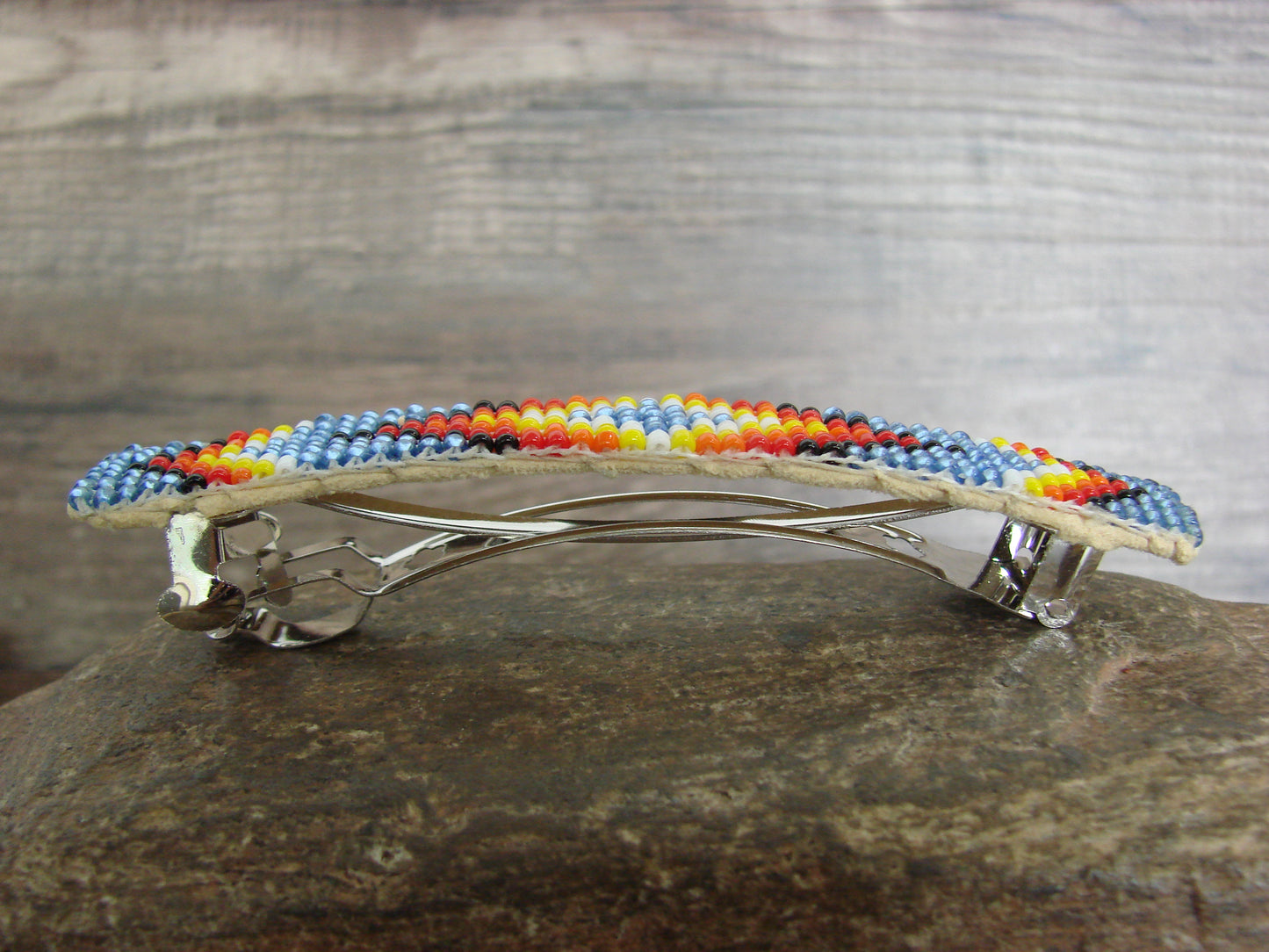 Native American Hand Beaded Hair Barrette by Cleveland