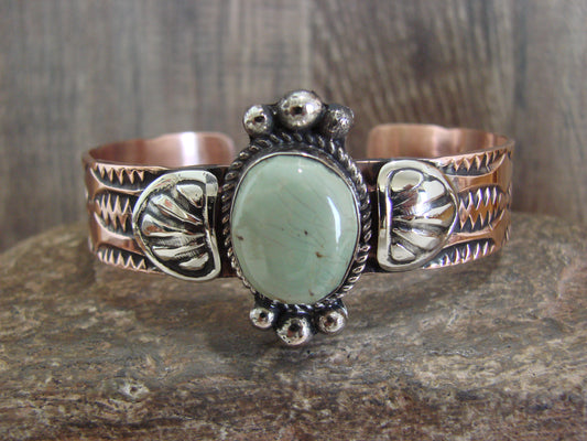 Native American Copper & Turquoise Bracelet by Cleveland