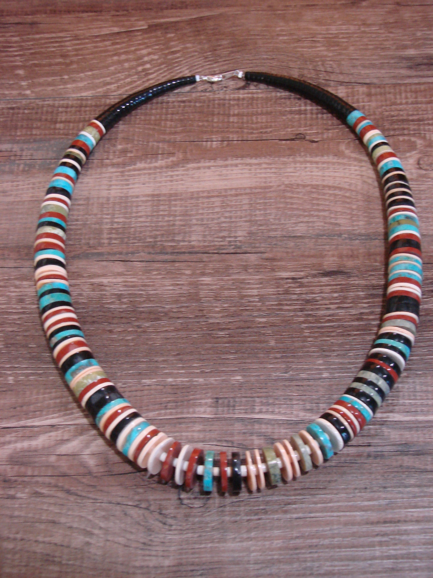Native American Multi Stone 22" Heishi Necklace by Calabaza