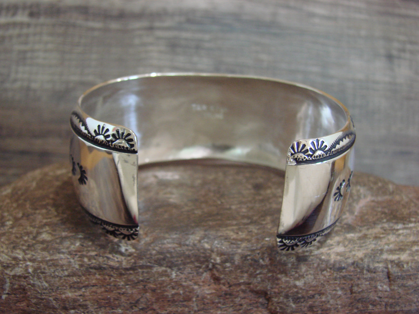 Native American 1" Sterling Silver Petroglyph Bracelet by Singer