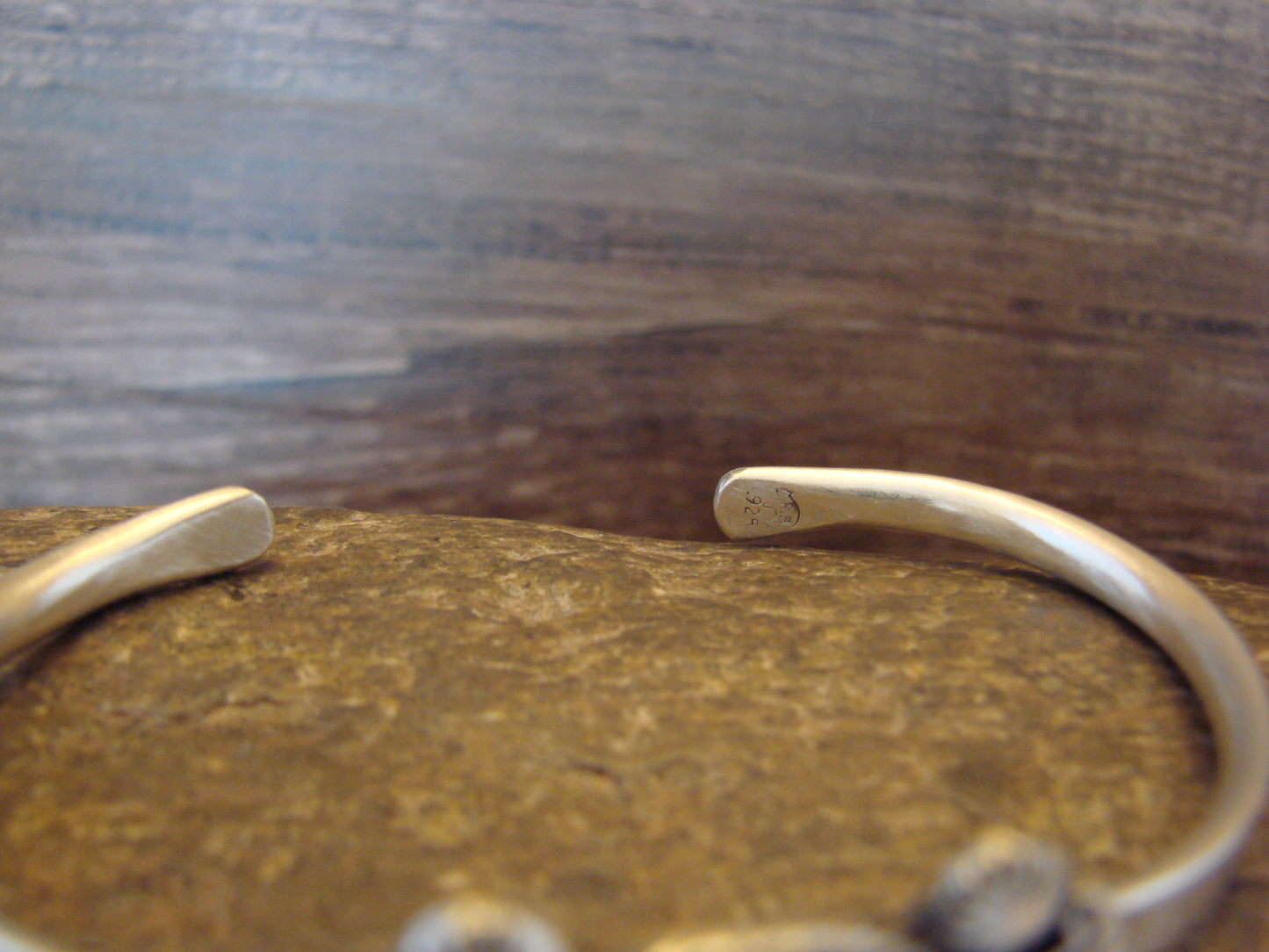 Small Native American Sterling Silver & Sonoran Turquoise Bracelet