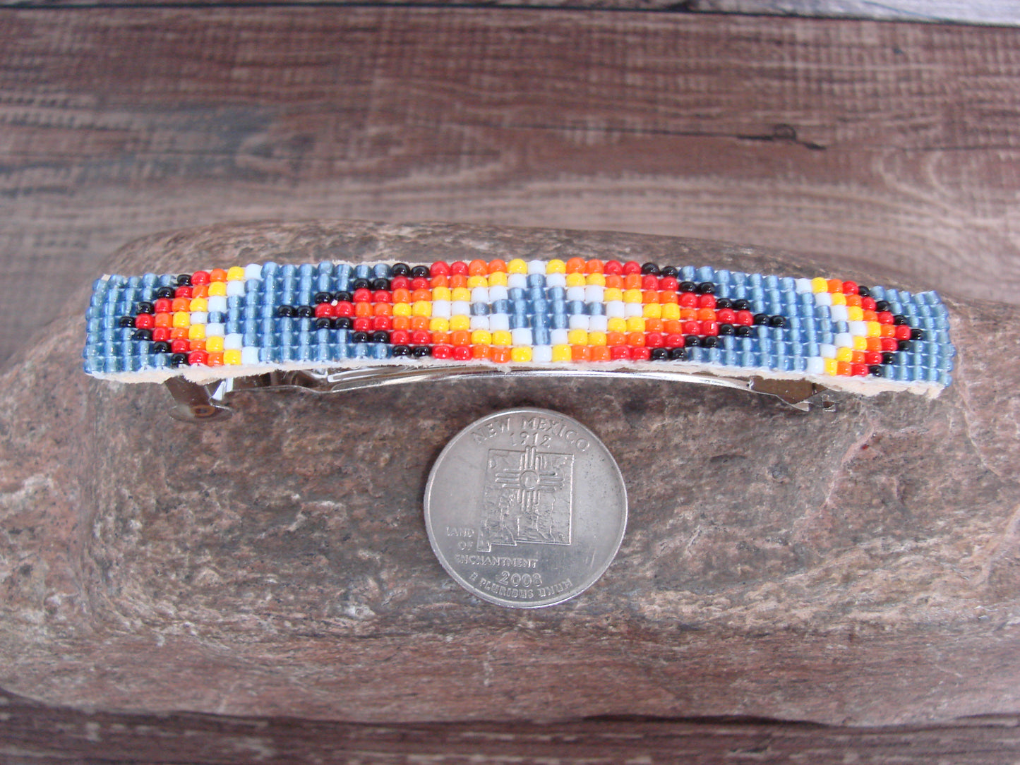 Native American Hand Beaded Hair Barrette by Cleveland