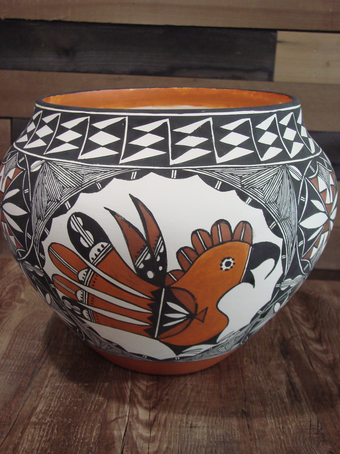 Native American Acoma Fine Line Hand Painted Pottery by R. Trujillo