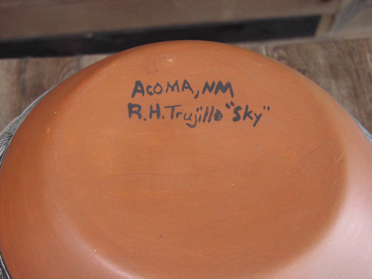 Native American Acoma Fine Line Hand Painted Pottery by R. Trujillo