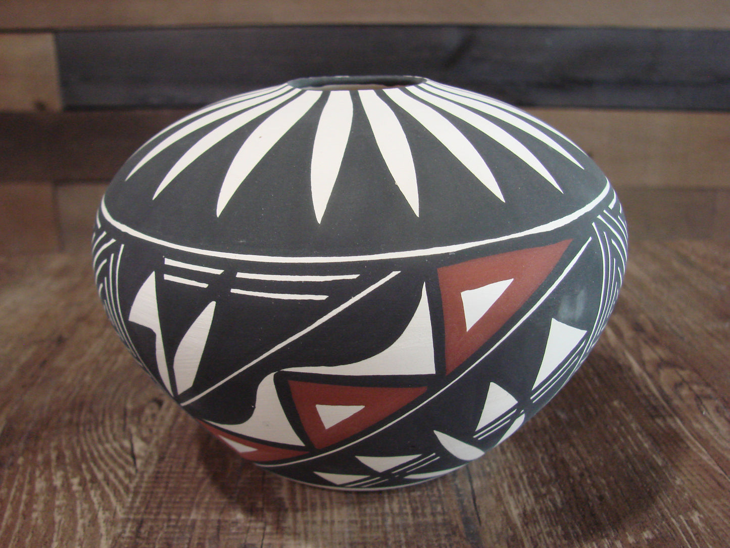 Native American Acoma Fine Line Hand Painted Pottery by Victorino