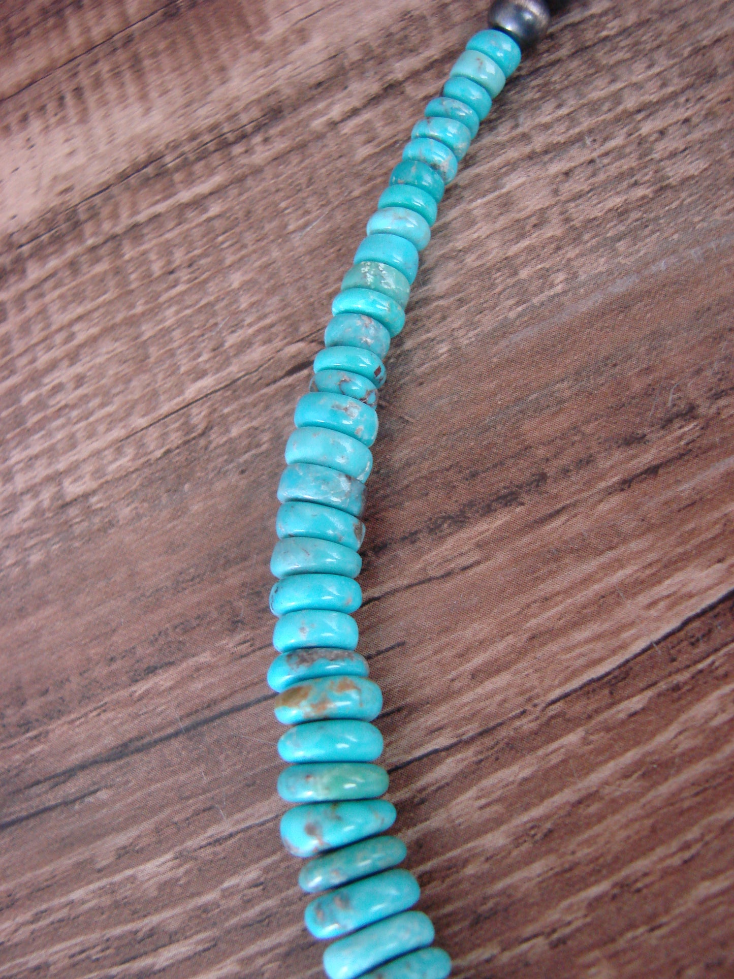 Native American 20" Sterling Silver Navajo Pearl & Kingman Turquoise Necklace - Mariano