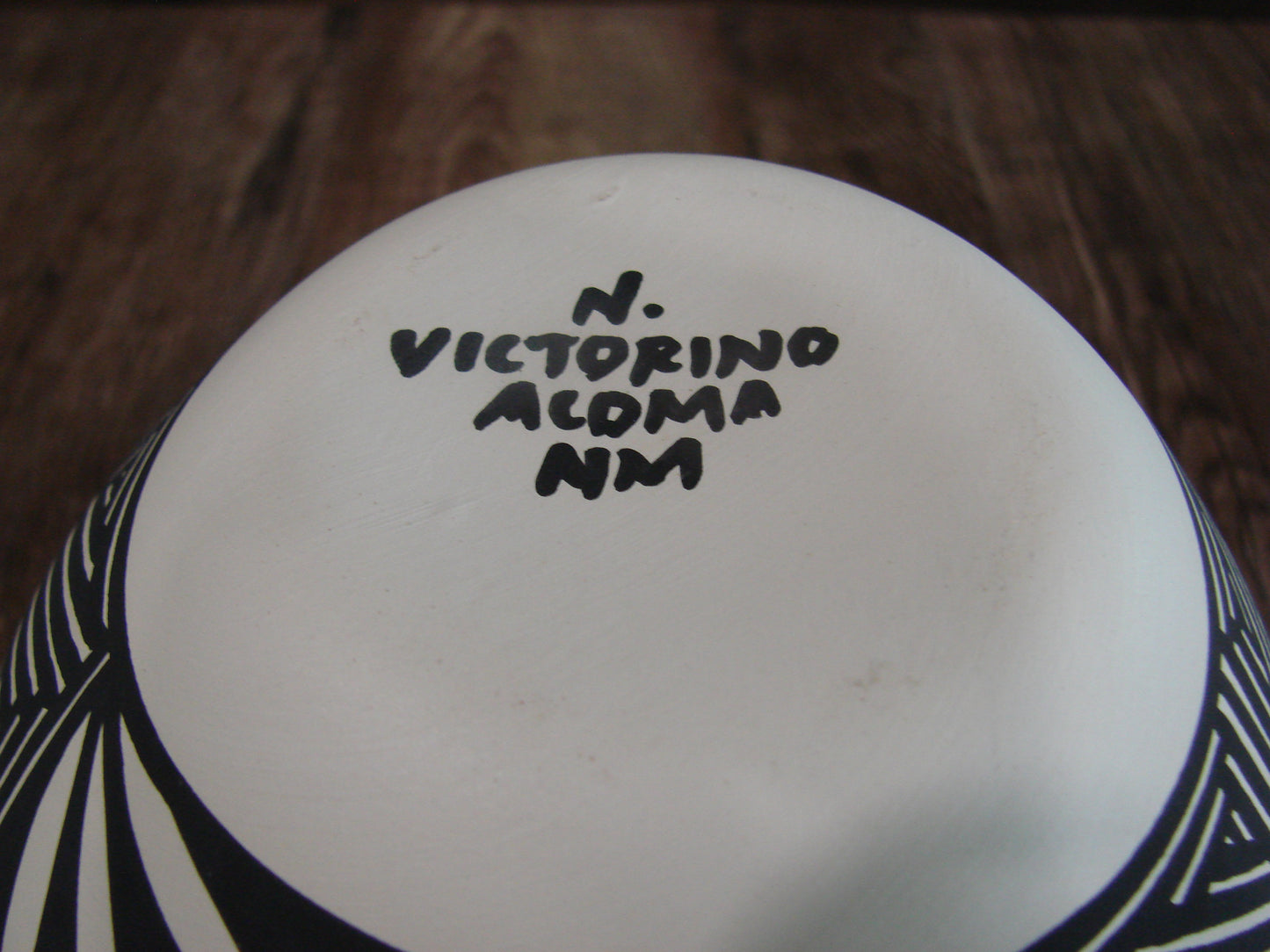 Native American Acoma Fine Line Hand Painted Pottery by Victorino