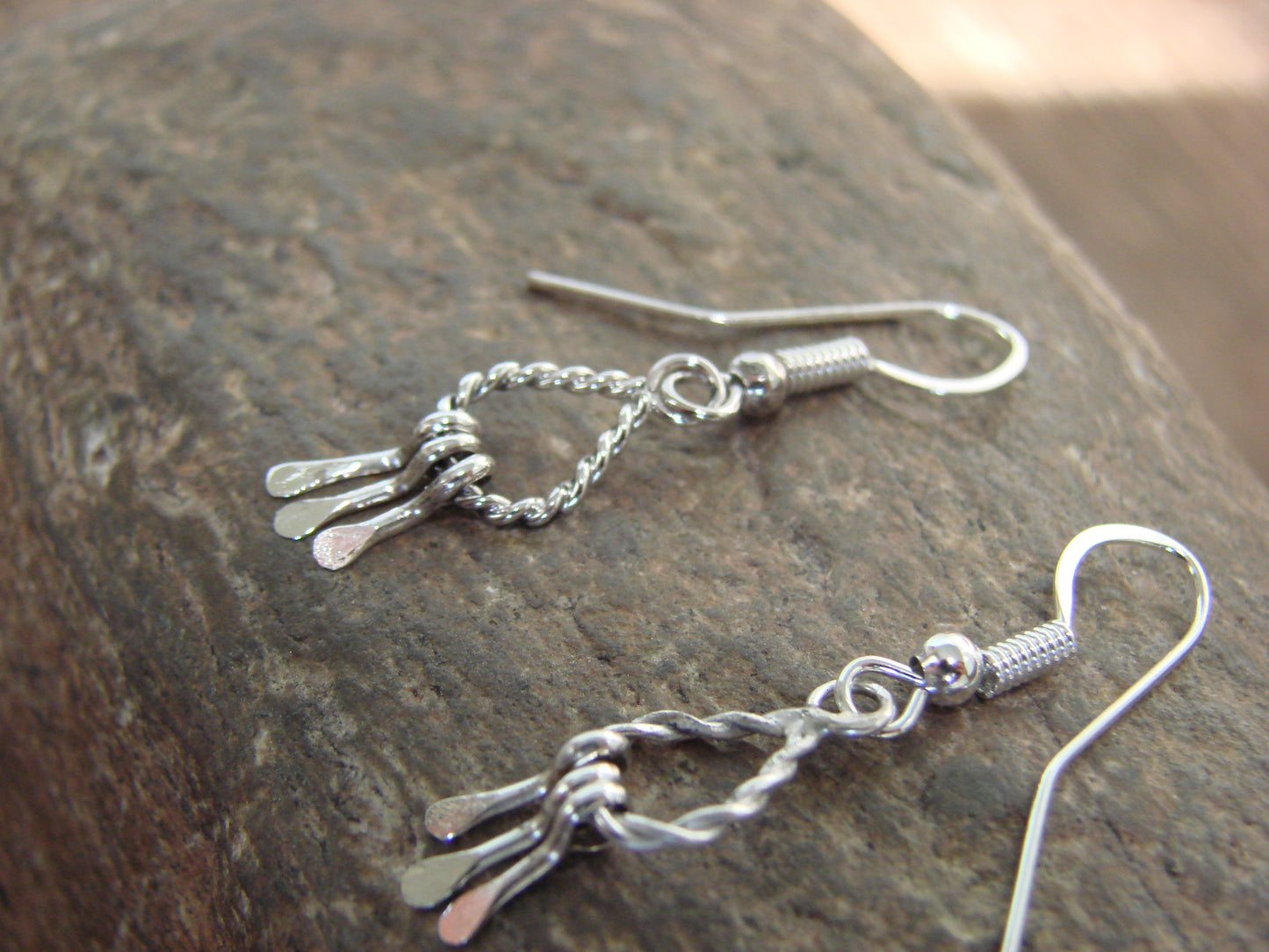 Native American Sterling Silver Chandelier Dangle Earrings by Yazzie